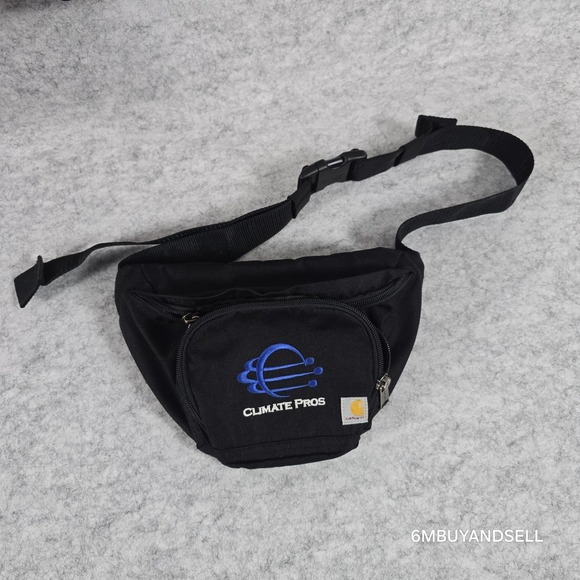 Carhartt x Climate Pros Black Waist Pack Fanny Hip Bag Water‎ Resistant - Picture 3 of 8